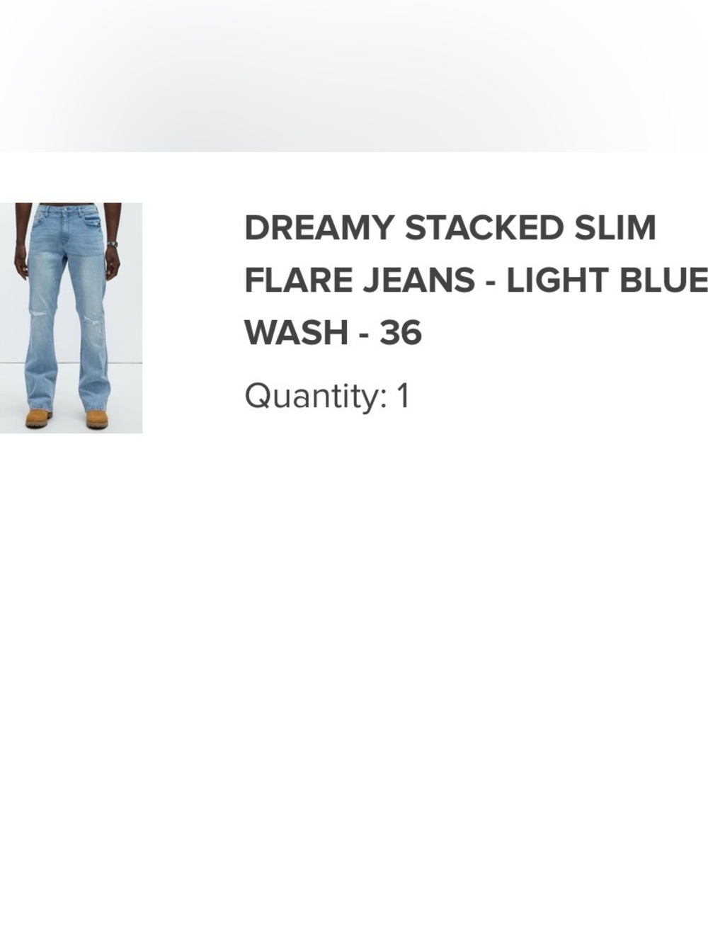 Fashion Nova Men’s Bootcut Jeans - Light Blue Wash